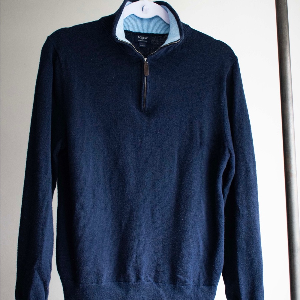 J. Crew Men's Navy Half-Zip Sweater